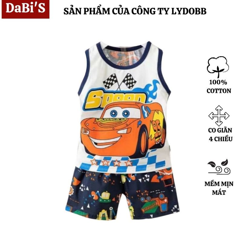 Bộ đồ quần áo trẻ em LYDOBB thun 100% cotton co giãn 4 chiều cho bé trai  từ 1 đến 10 tuổi hình khủng long ô tô