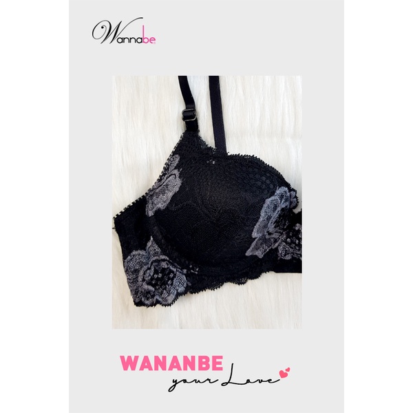 Áo ngực mút vừa wannabe anr16 chất liêu ren hoa cao cấp co giãn thoải mái
