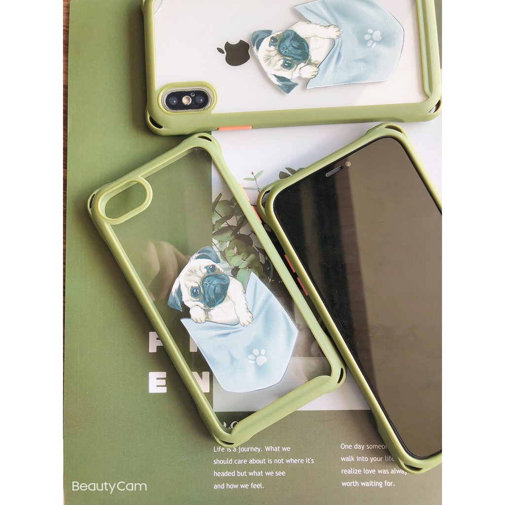 Ốp Lưng iPhone chống sốc viền Rêu in Cún Full case 6/6s/6plus/7/8/7plus/8plus/x/xs/xsmax/11/11promax - CocoShop