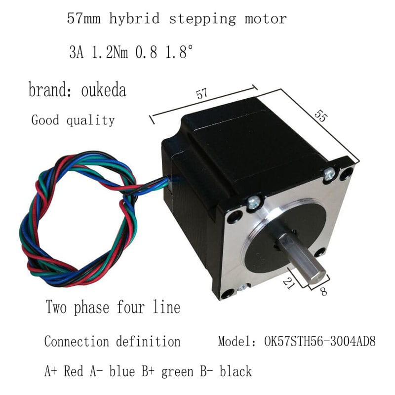 [New 100%] Động cơ bước 57, step motor 57 (NEMA23) thương hiệu OUKEDA các size 57x56, 57x76,57x112 chất lượng cao