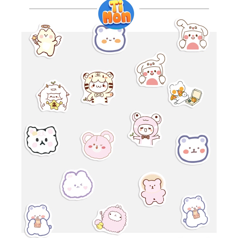 sticker cute dán mũ bảo hiểm dán laptop