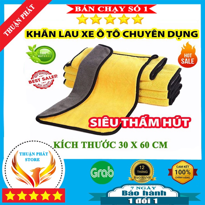 Khăn lau ô tô,khăn lau xe ô tô chuyên dụng siêu mịn cao cấp khổ lớn 30x60cm chất liệu microfiber chống xước