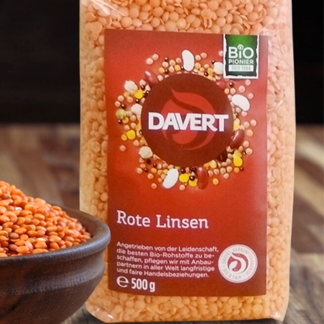 Đậu lăng đỏ hữu cơ Davert 500g