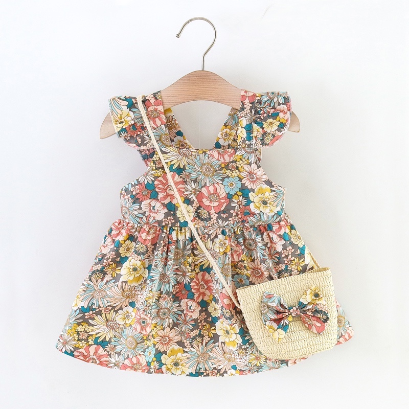 Đầm Cotton In Hoa KiểU Hawaii Cho Bé GáI