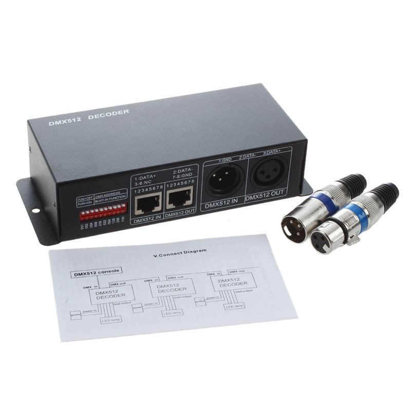 Thiết bị giải mã điều khiển đèn led 4 kênh DMX 512 4CH X 8A DC 12V - 24V chất lượng cao
