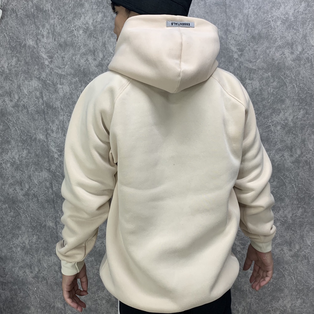 Áo nỉ hoodie Essentials unisex dài tay nam nữ cao cấp in cao su nổi, áo phông nỉ bông sweater có mũ màu nâu | WebRaoVat - webraovat.net.vn