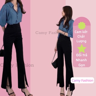 Quần tây ống loe xẻ gấu đứng form