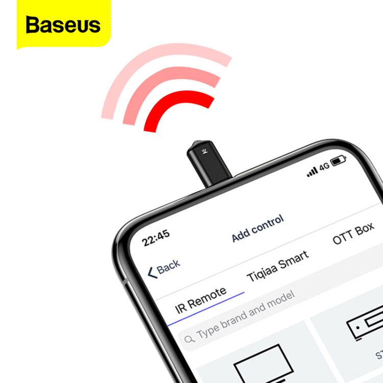 Điều Khiển Từ Xa Baseus Cho iPhone XS Max XR X 8 Chiếu Hồng Ngoại Không Dây Thông Minh Cho TV/Điều Hòa/Máy Chiếu