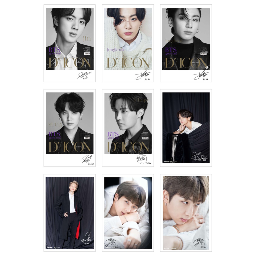[Ép Lụa] Lomo Card 45 Ảnh BTS có chữ ký - DICON photoshoot