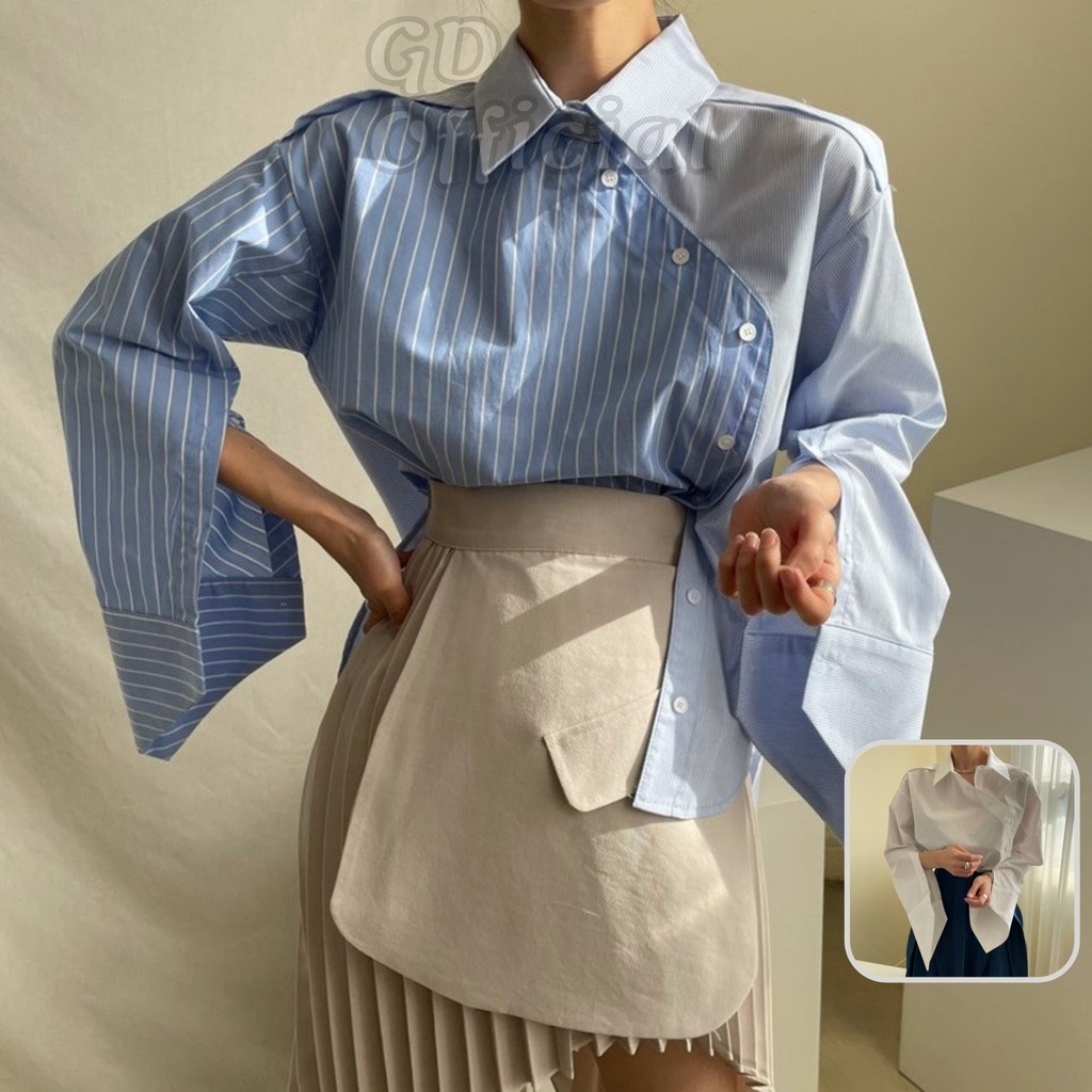 [CÓ SẴN] A41|Áo sơ mi dài tay nữ dáng rộng oversize hàn quốc đơn giản basic gd_order