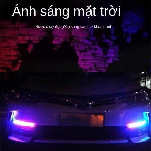 Toyota ban ngày đặc biệt đèn chạy và xi nhan nước bắt đầu quét led ô tô siêu sáng streamer lái xe