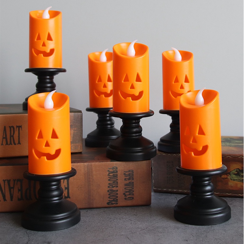Đèn Nến Led Hình Quả Bí Ngô Trang Trí Halloween