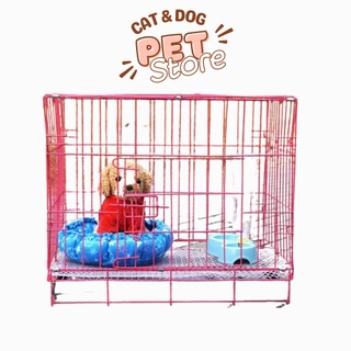 Chuồng nuôi chó mèo dưới 5kg dạng lồng gấp gọn sơn tĩnh điện Màu ngẫu nhiên SD45 SD35 sd50 - Cat&Dog Pet Store