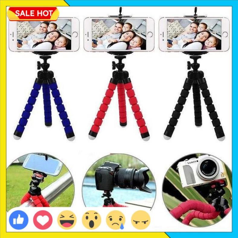 Tripod Bạch Tuộc 3 Chân Để Điện Thoại Để Bàn, Cầm Tay, Tặng Kèm Kẹp Điện Thoại