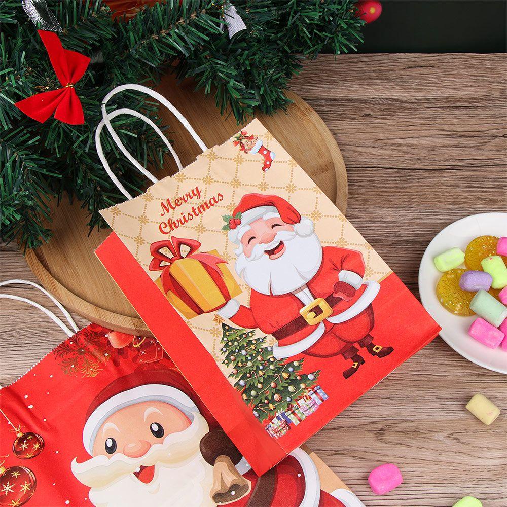 PINEVN Set 6 Túi Giấy Đựng Quà Giáng Sinh Đa Năng Hình Ông Già Noel / Người Tuyết / Tuần Lộc