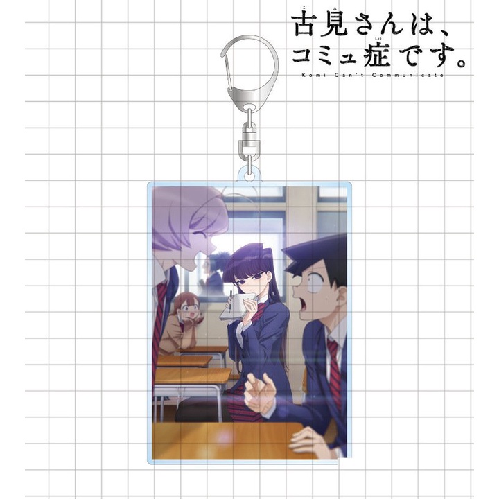 ( Mica trong acrylic ) Móc khóa in hình Komi Can't Communicate NỮ THẦN SỢ GIAO TIẾP anime chibi