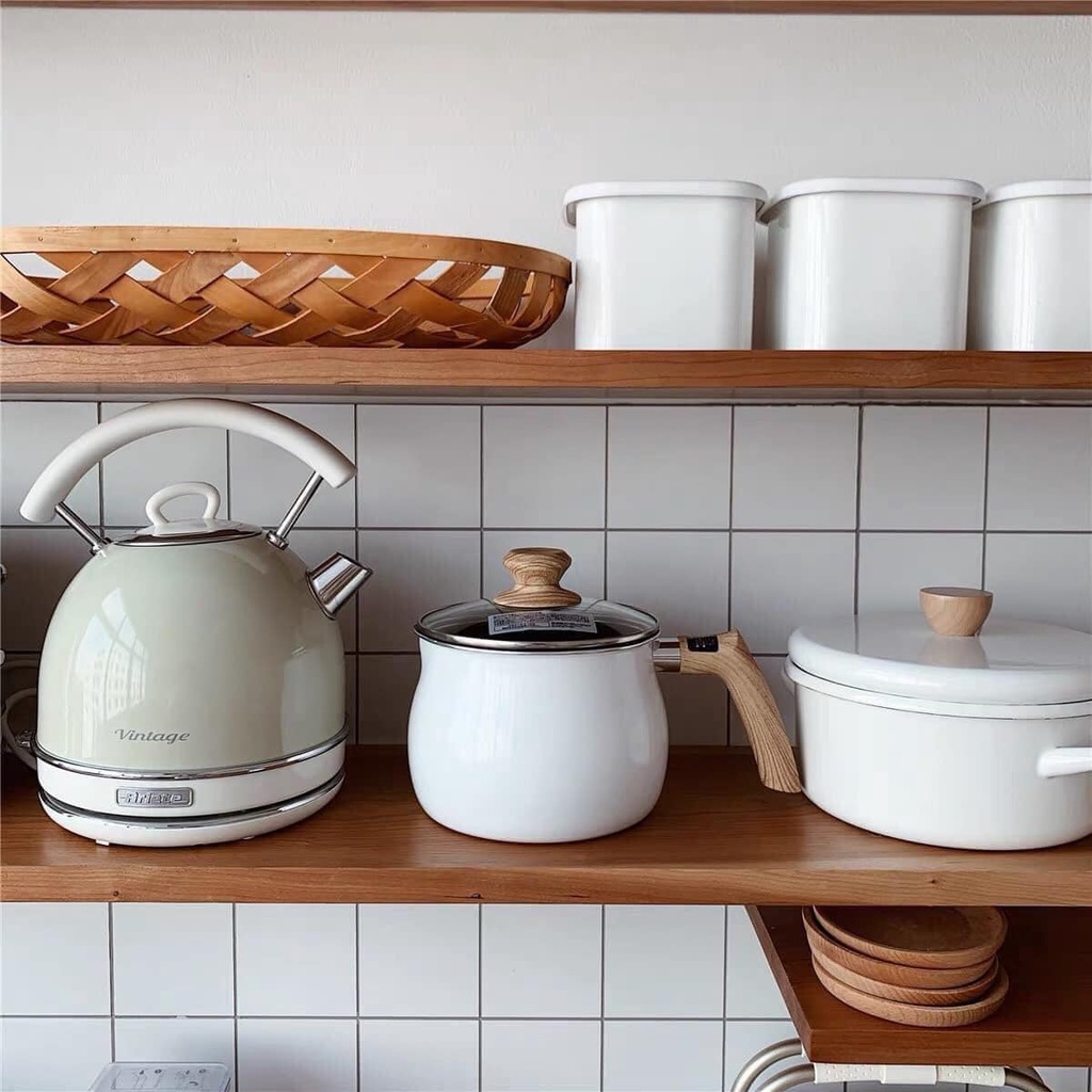 Nồi chiên ngập dầu Nhật Bản sâu lòng chống dính size 15cm có nắp đậy và tay cầm đáy 4 lớp dung tích 1,9L