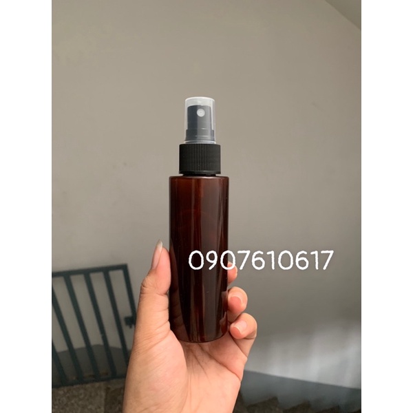 Chai nhựa pet nâu 100ml phun sương