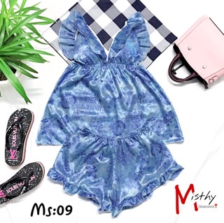 Bộ ngủ phi lụa có mút ngực