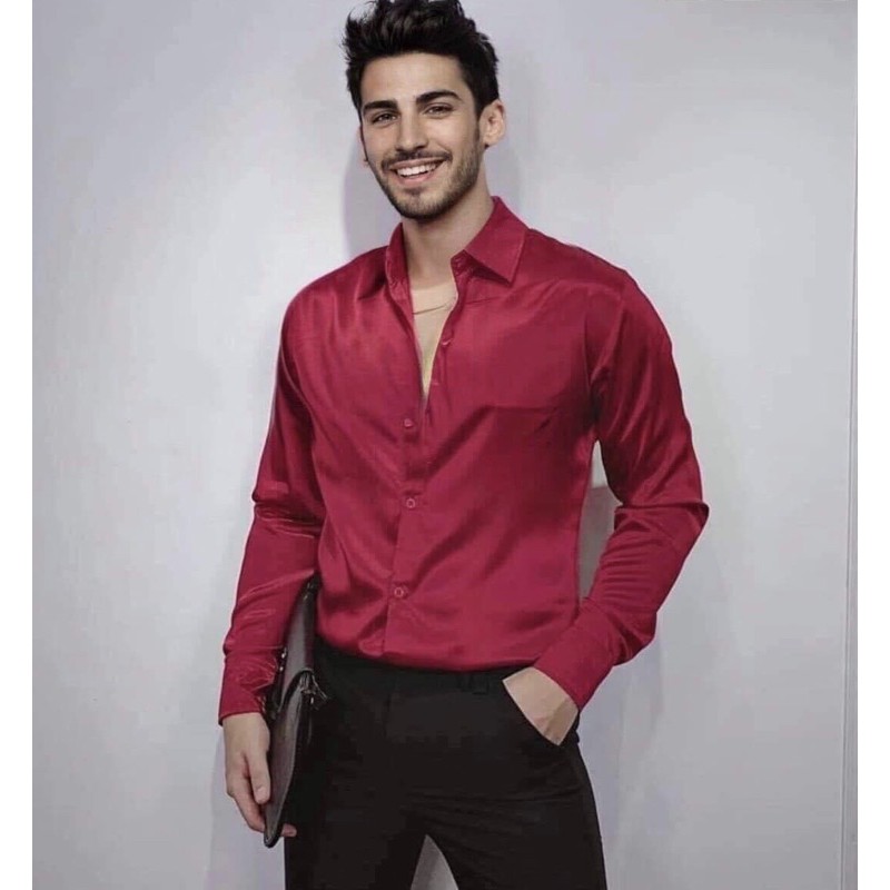Sơ mi lụa trơn hàng thiết kế ,fom rộng | BigBuy360 - bigbuy360.vn