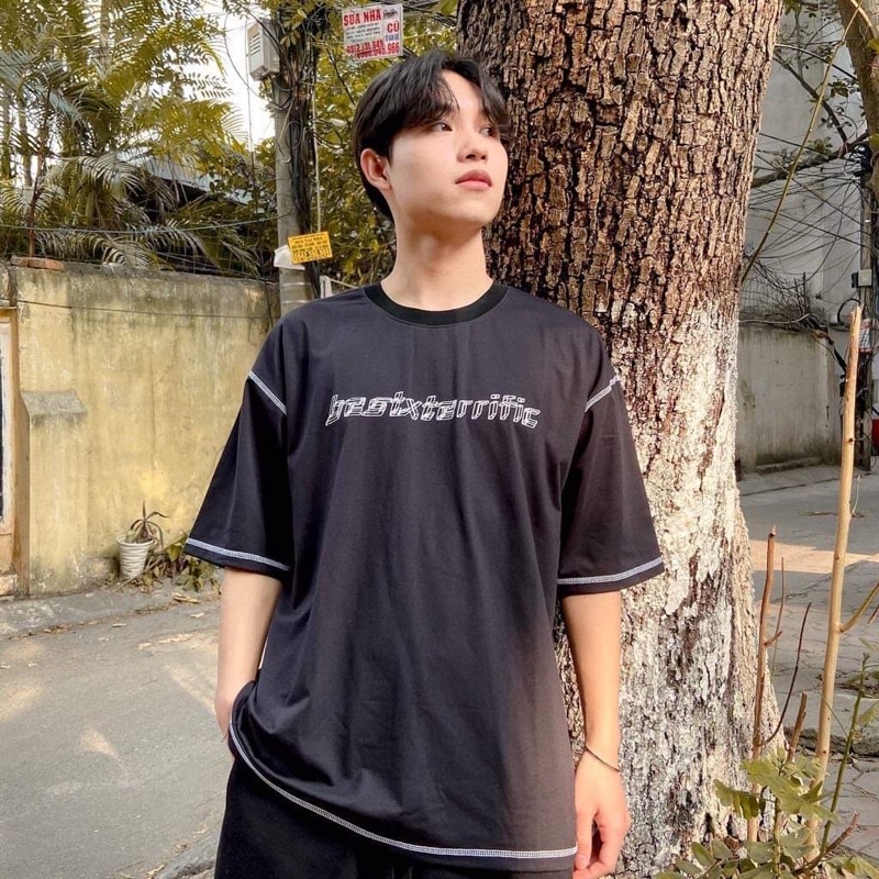 Áo thun tay lỡ chỉ nổi TC12