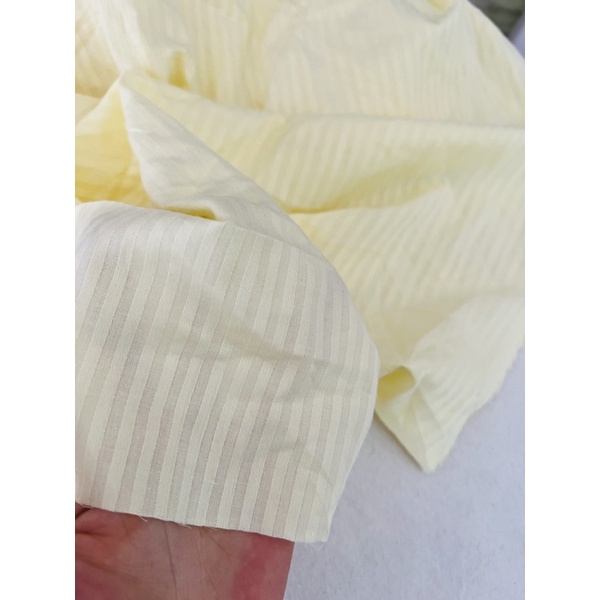 Vải thô cotton màu vàng pastel