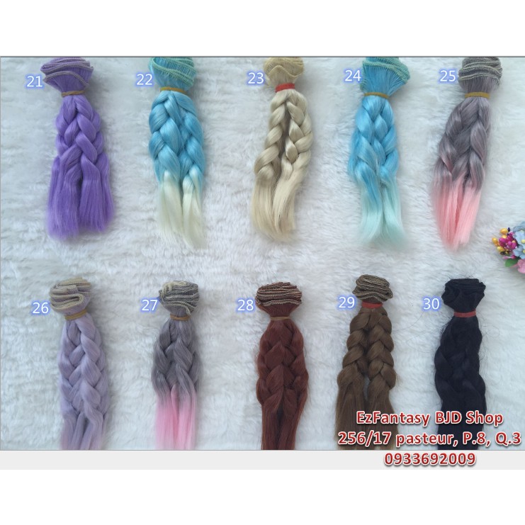 Line may tóc búp bê bjd - kiểu bính 15cm - màu 22