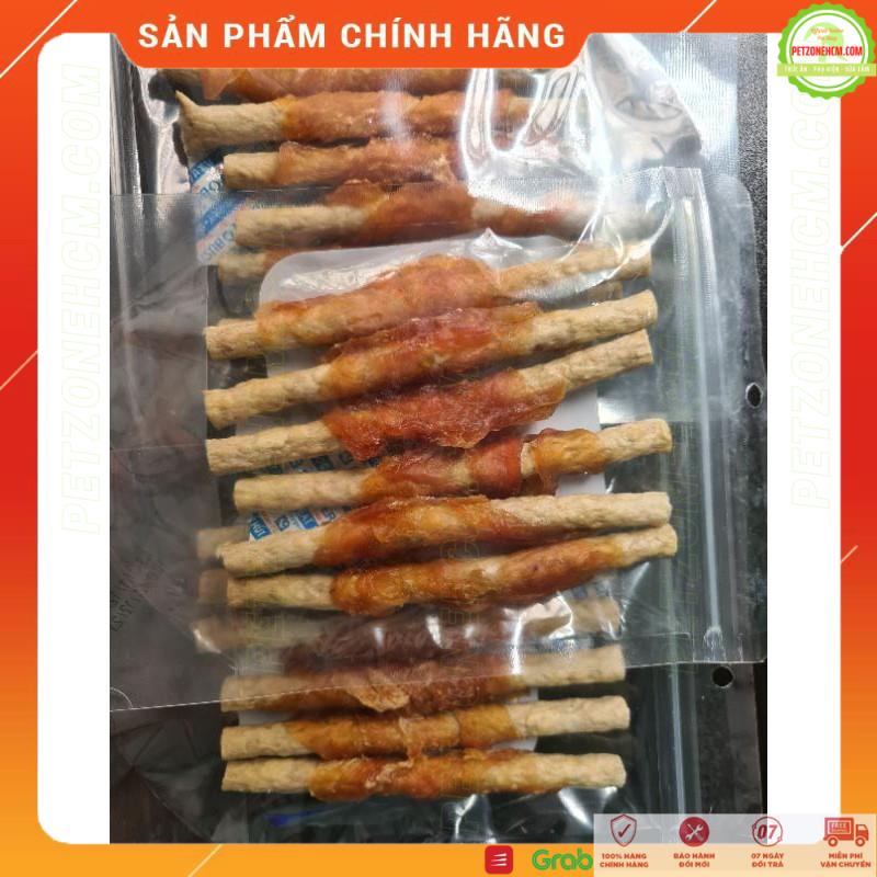 Xương gậm da bò quấn thịt 🦮 FREESHIP 🦮 Pet Snack THT MS: 966 6 cây | bánh thưởng xương gậm da bò sạch răng cho chó cún