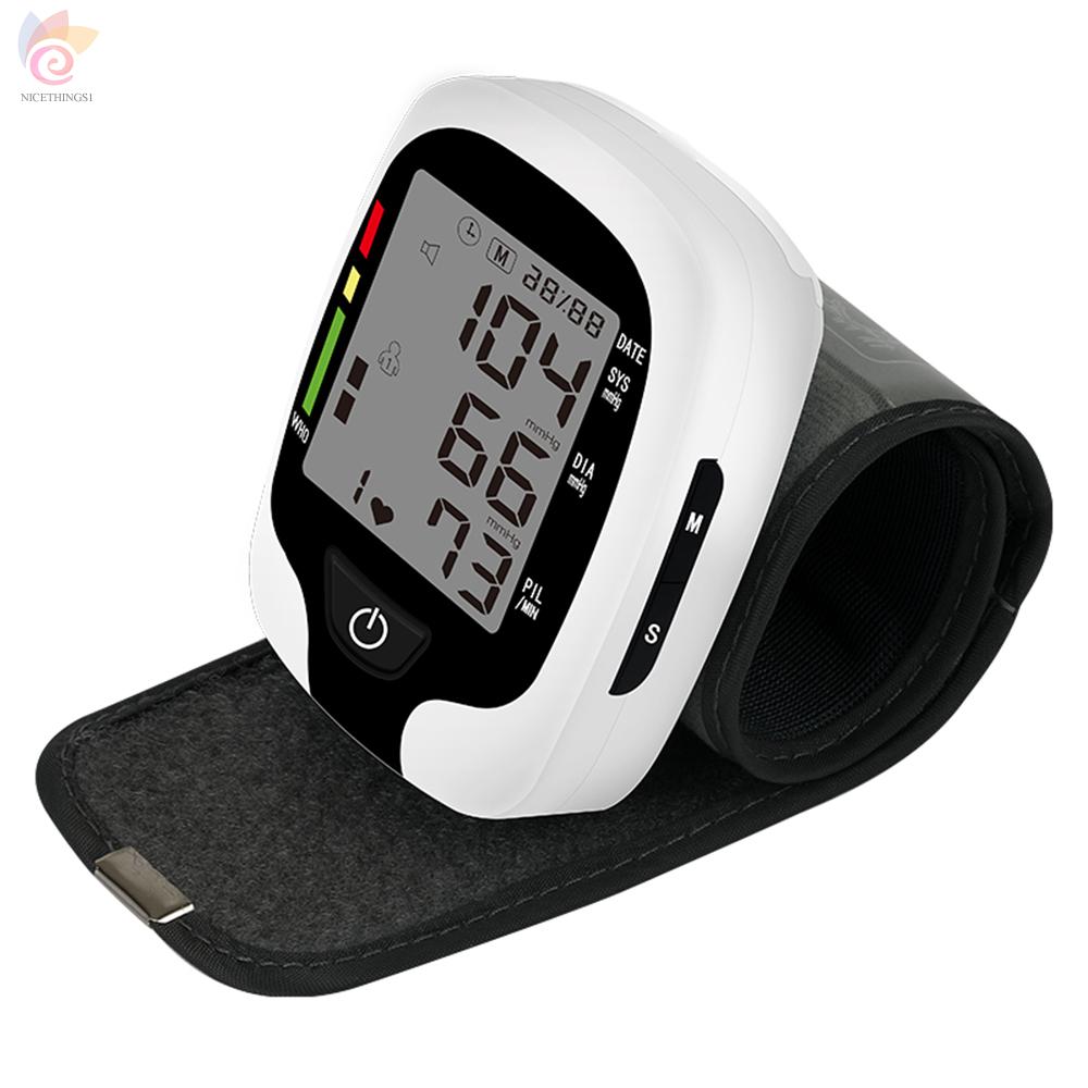 ET Wrist Blood Pressure Monitor Digital LCD Screen Electronic Sphygmomanometer Home Automatic Intelligent Wrist Cuff Sphygmomanometer Blood Pressure Meter
