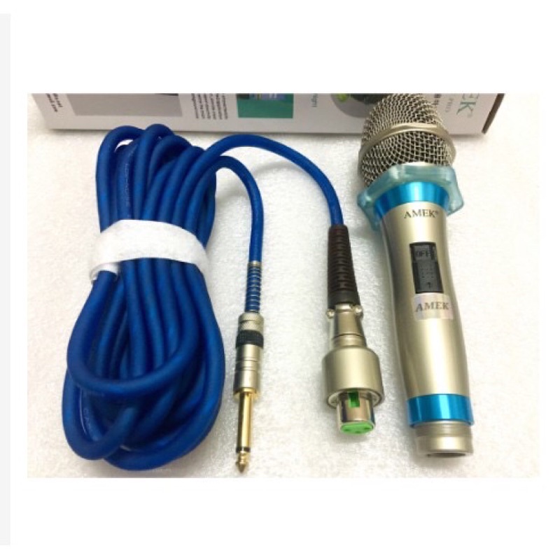 Micro Có Dây chính hãng AMEK F5 Hát Karaoke Chuyên Nghiệp, thân kim loại, Jack mạ vàng chống nhiễu