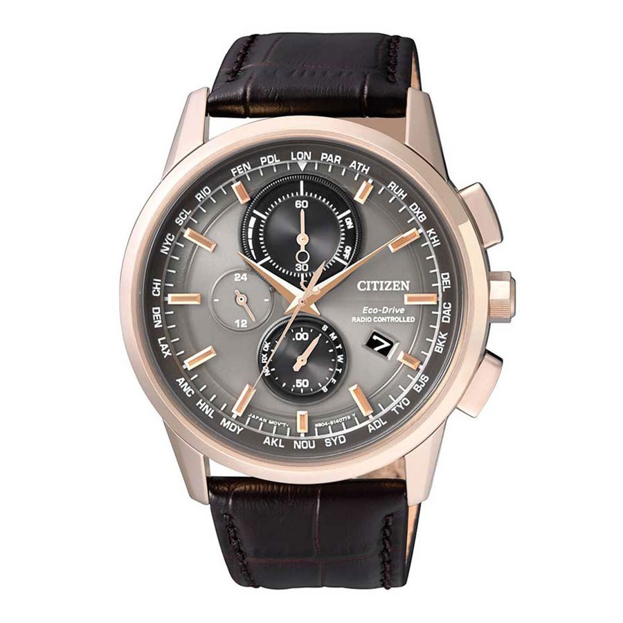 Đồng Hồ Nam Citizen Đa Chức Năng Dây Da AT8113-12H - Mặt Xám