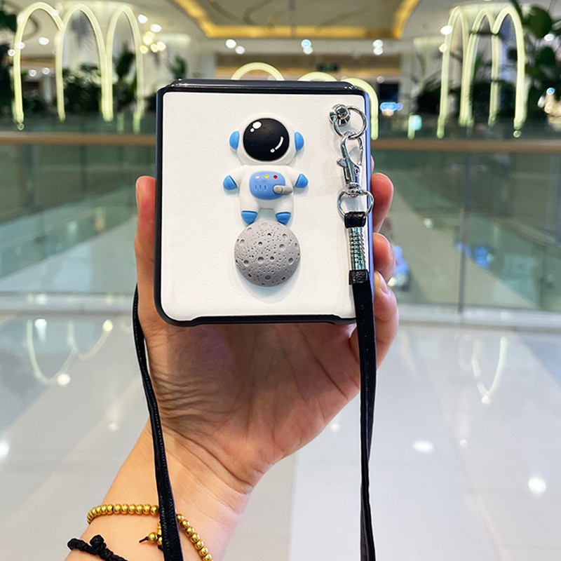 Bao Da pu Điện Thoại Nắp Lật Kèm Dây Đeo diy Cho samsung galaxy z flip 4g 4 3 flip4 flip3 5g f7070 f7000 f7110