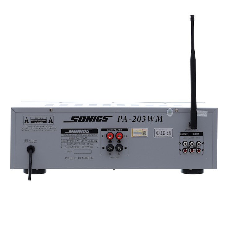 Amply Arirang Sonics PA-203WM + Kèm 2 Micro Không dây