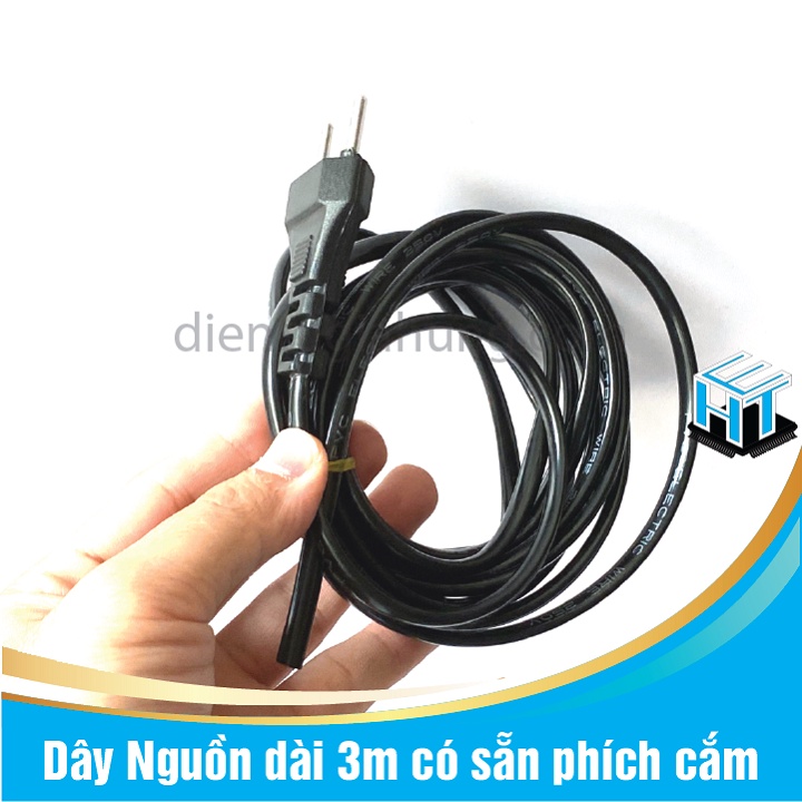 Dây Nguồn dài 3m có sẵn phích cắm, dây nguồn quạt điện, dây nguồn máy ấp trứng