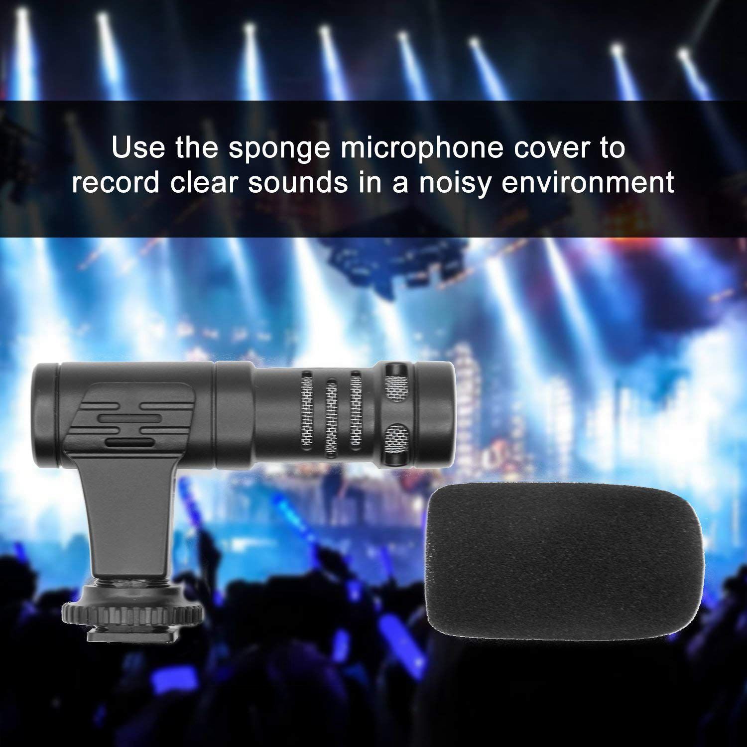 Portable Camera Microphone, Rabbit Hair Video Interview Microphone Directional Recording Shotgun Mic with Shock Mount for iPhone Andoid Smartphones, Nikon Canon EOS DSLR Cameras