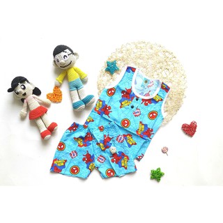 Bộ quần áo trẻ em, đồ bộ bé trai, vải tole lanh lụa, sát nách – nhiều mẫu, size 4- 20kg