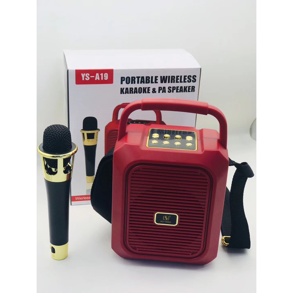 [Freeship] Loa Kẹo Kéo Karaoke Bluetooth Mini YS-A19 Tặng kèm micro không dây Tiện lợi - Âm to - Cực đã