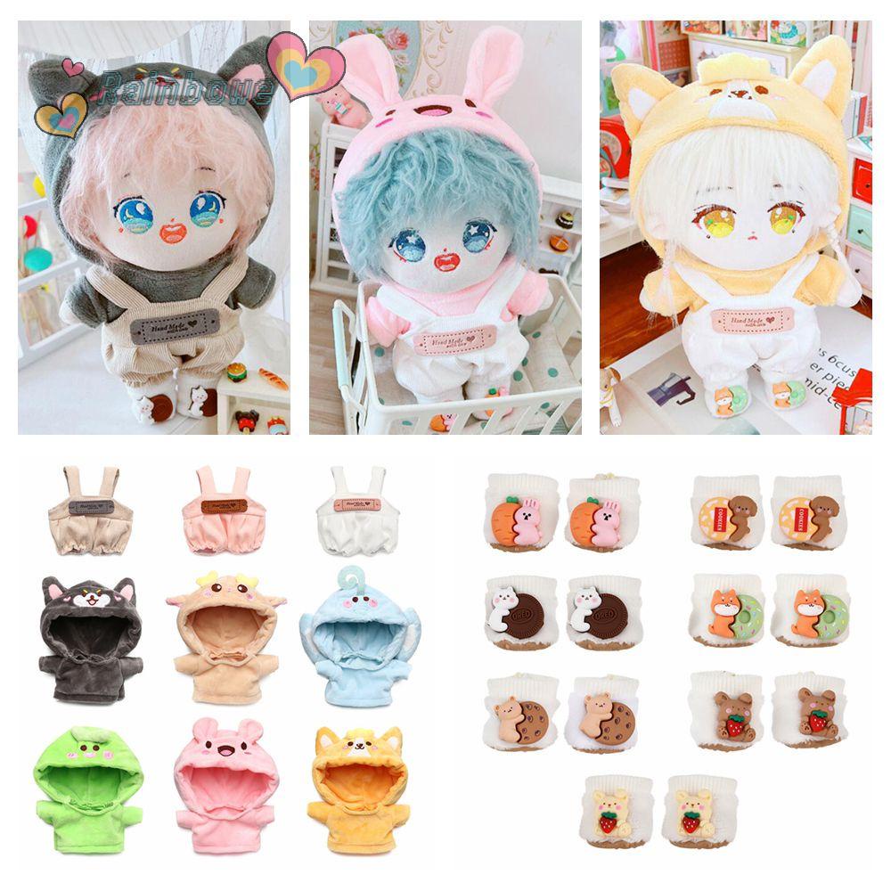 Phụ kiện quần yếm áo hoodie giày vải lông mini hoạt hình động vật dễ thương cho búp bê nhồi bông 20cm/14inch