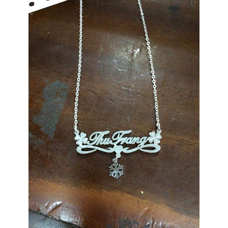 DÂY CHUYỀN MẶT CHỮ BẠC TA KHẮC TÊN THEO YÊU CẦU