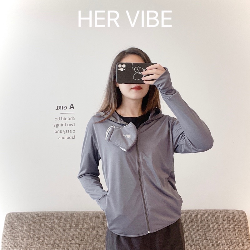 Áo chống nắng nữ kèm khẩu trang chống tia UV siêu thoáng mát cho nàng mặc hè Her Vibe