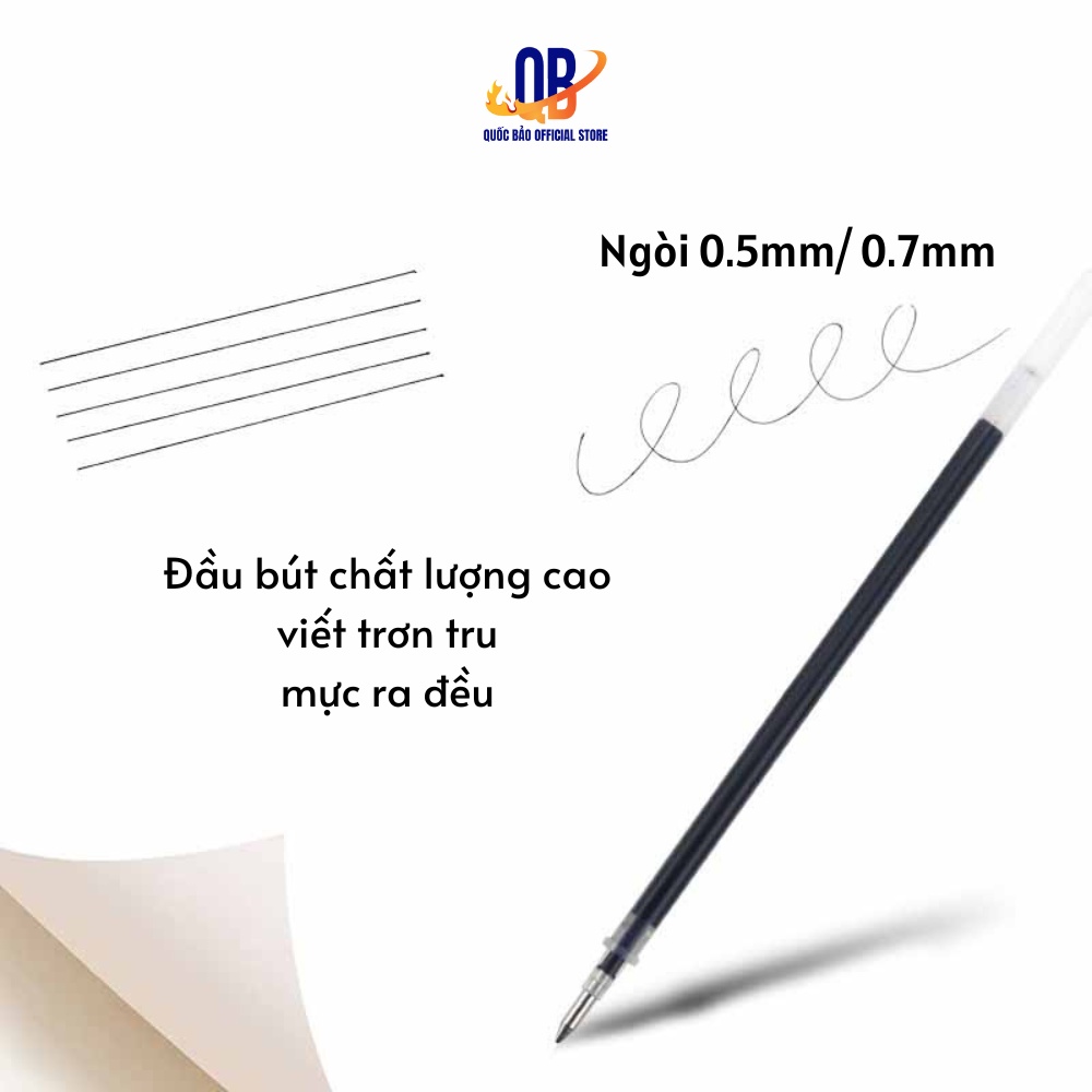 Ruột bút nước mực gel ngòi 0.5/ 0.7mm M&G, chuyên dùng viết chữ Hán-Trung-Hàn-Nhật, dùng cho văn phòng, học sinh