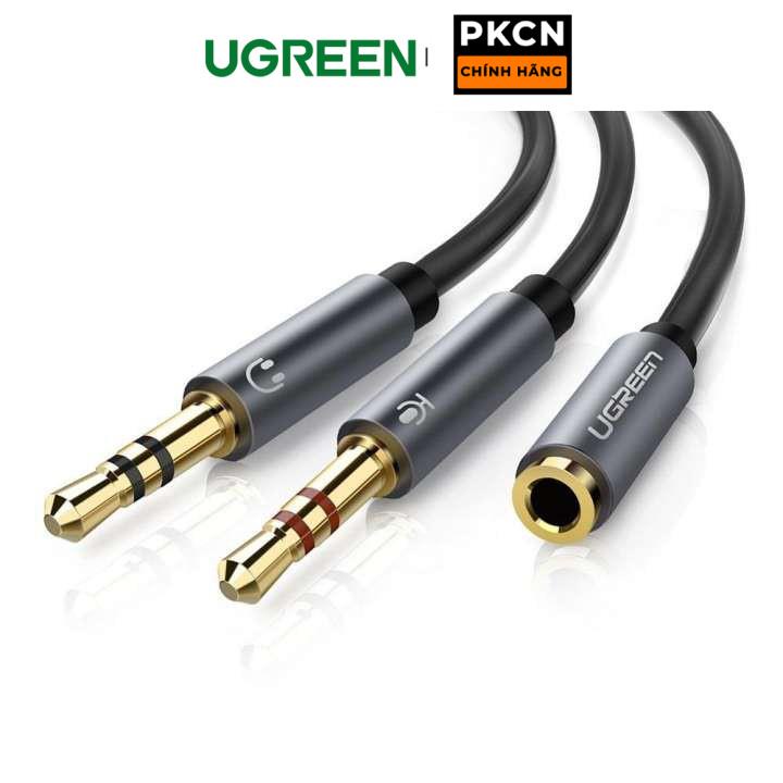 Dây Audio chuyển tai nghe 3.5mm sang 2 đầu Mic và Tai nghe UGREEN AV140 AV193  PKCNH