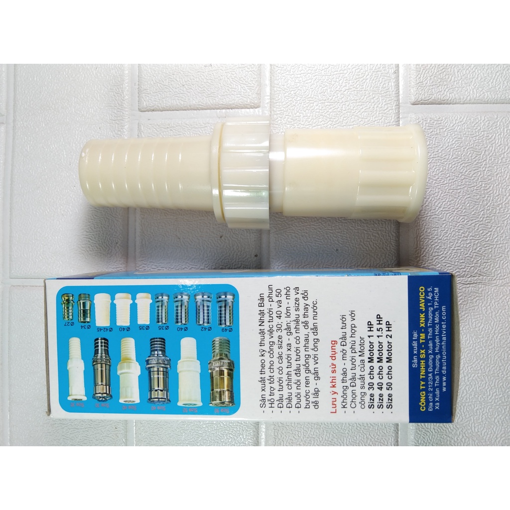 Đầu tưới phun mưa nông nghiệp cầm tay Javico Nhựa 40mm - Đầu Vòi tưới - Béc tưới cây gắn ống điều chỉnh xa gần