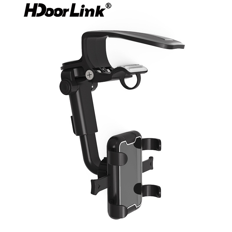 Giá đỡ điện thoại Hdoorlink thông minh xoay 360 độ gắn tấm chắn nắng trên xe hơi