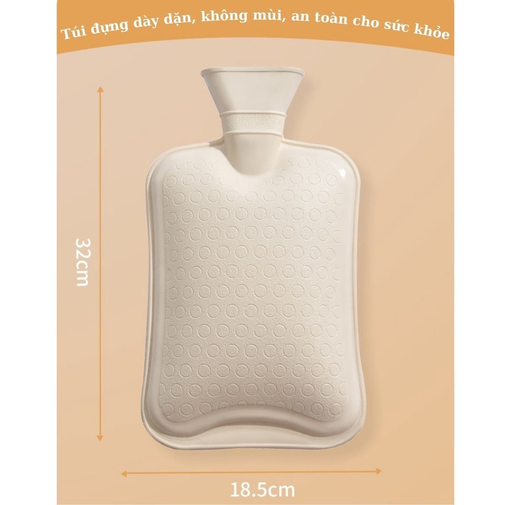 Túi chườm bụng kinh túi giữ nhiệt bằng nhung 2 lớp size to 2L, quà tặng túi sưởi giữ nhiệt giữ ấm giảm đau