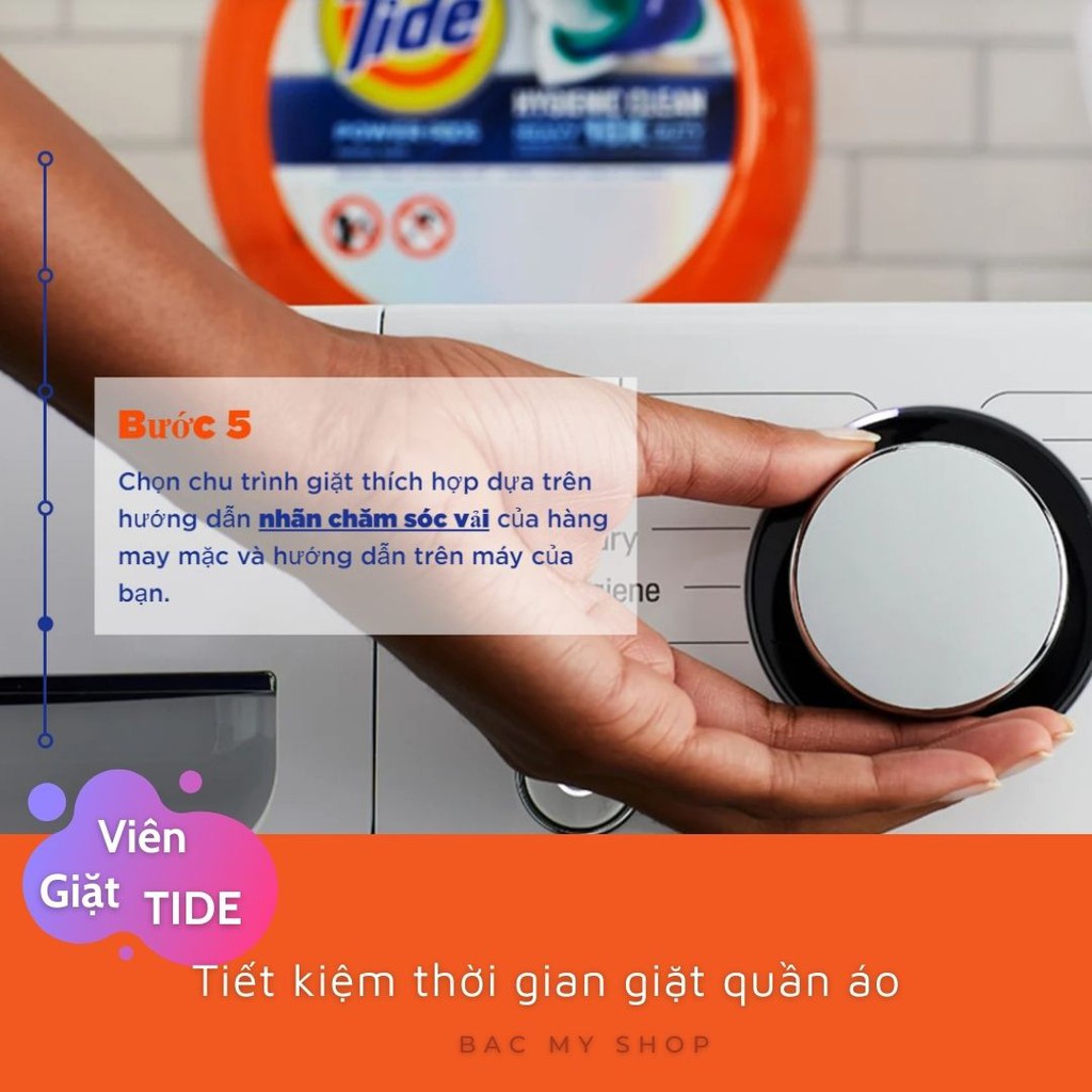 Viên nước giặt xả Tide PODS 3 trong 1 của Mỹ - trắng sáng-sạch sẽ-thơm tho