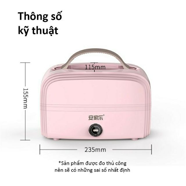 [tặng thìa đũa] Hộp cơm hâm nóng nấu cơm văn phòng 2 khay hút chân không | BigBuy360 - bigbuy360.vn