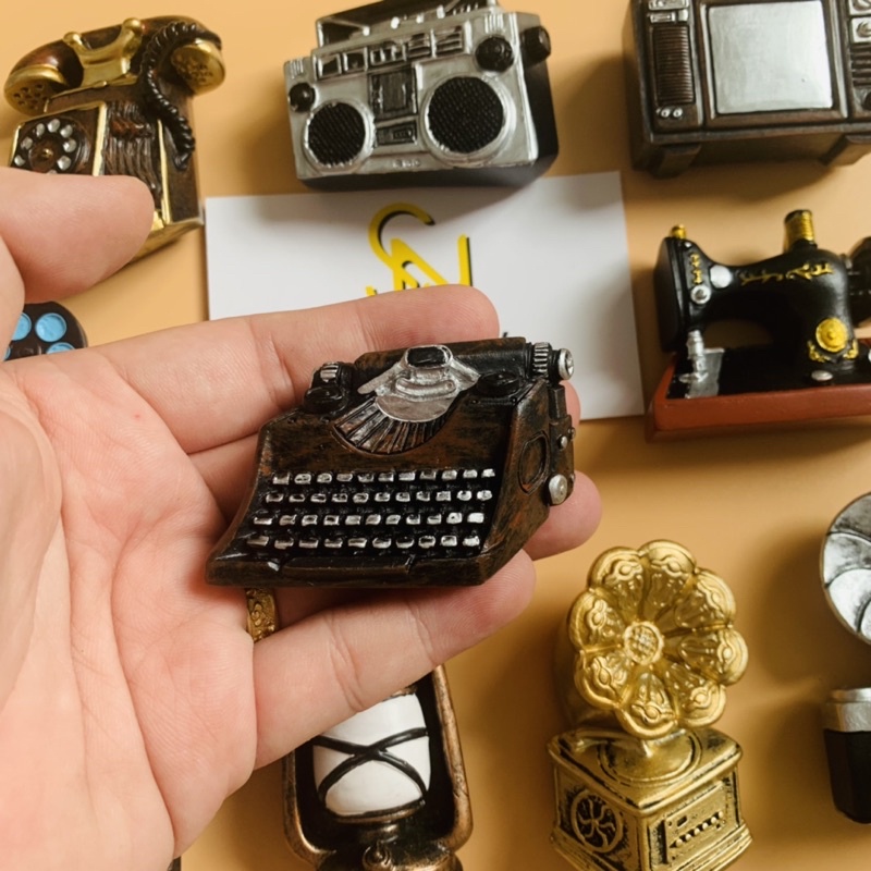 Nam châm hít dán dính trang trí tủ lạnh, tủ sắt, lò nướng, lò viba hình ảnh đồ dùng phong cách cổ điển