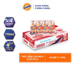 (TẶNG 1 HÌNH DÁN FREE FIRE TRONG MỖI LỐC) Thùng 48 hộp Thức uống lúa mạch hương vị sô-cô-la Ovaltine (110ml x 48)