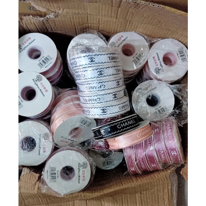 Ruy băng lụa chữ 2,5cm Sẵn đủ các màu